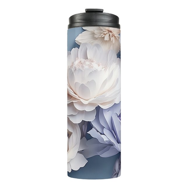 Bouteilles Isothermes Fleurs roses blanches 3D 20 oz (Devant)