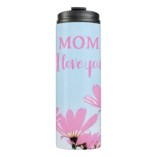 Bouteilles Isothermes Fleurs roses florales nom de maman Fête des mères