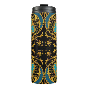 Bouteilles Isothermes Fleurs roses orange : Composition Carré