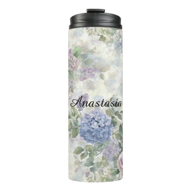 Bouteilles Isothermes Fleurs roses violettes romantiques  (Devant)
