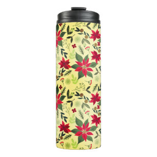Bouteilles Isothermes Fleurs rouges de Noël Motif-11600