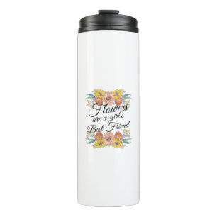 Bouteilles Isothermes Fleurs sont une fille meilleur ami - Zinnia Art