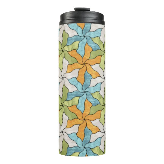 Bouteilles Isothermes Fleurs Tessellées De Verre Tiré (Devant)