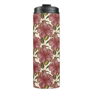 Bouteilles Isothermes Fleurs tropicales sans couture motif   fleurs roug