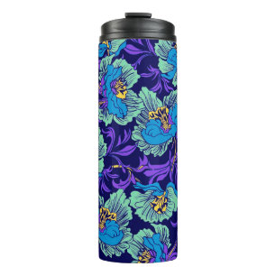 Bouteilles Isothermes Fleurs violettes et bleues William Morris