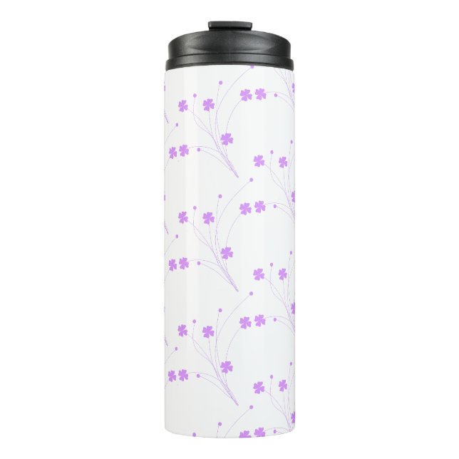 Bouteilles Isothermes Fleurs violettes Lilac, Petite Impression Florale  (Devant)