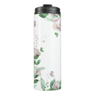 Bouteilles Isothermes fleurs violettes verdure papillons