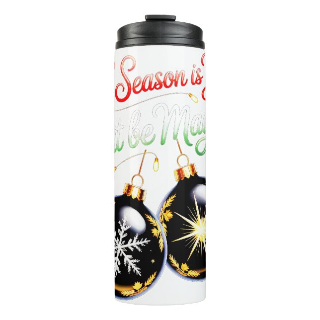 Bouteilles Isothermes Flocon de neige doré de Noël magique (Devant)
