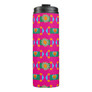 Bouteilles Isothermes Floral Abstrait rose Motif avec Coeurs