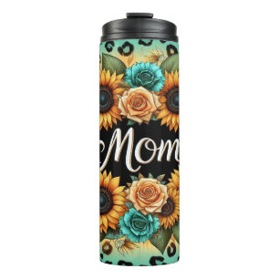 Bouteilles Isothermes Floral Avec Fleurs De Soleil Et Roses Pour Maman