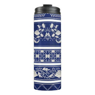 Bouteilles Isothermes Floral chinois Bleu : Bordures d'aquarelle Vintage