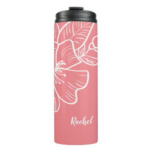 Bouteilles Isothermes Floral Créez votre propre nom Boisson de corail bo