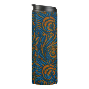 Bouteilles Isothermes Floral Elegance Blue & Gold, Arts & Crafts Design