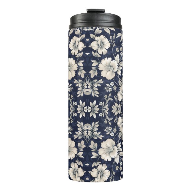 Bouteilles Isothermes Floral en bleu (Devant)