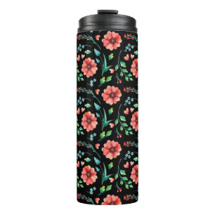 Bouteilles Isothermes Floral Fleurs exotiques et feuille Motif-45654