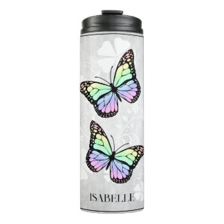 Bouteilles Isothermes Floral papillon arc-en-ciel personnalisé
