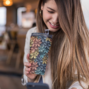 Bouteilles Isothermes Floral Pastel rose 3D