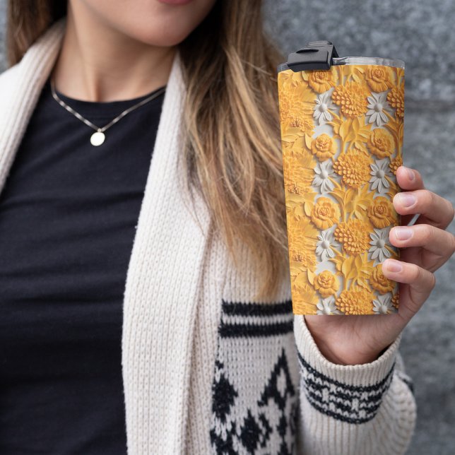 Bouteilles Isothermes Flore 3D Marigold (MARIGOLD FLORAL TUMBLER  )