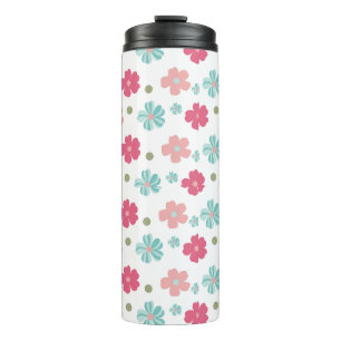 Bouteilles Isothermes Flore simple et ditsy en rose et Turquoise