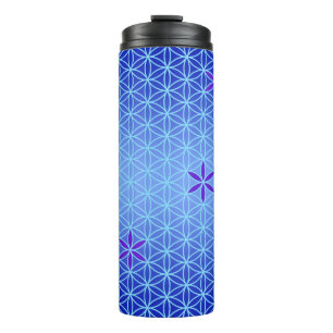 Bouteilles Isothermes Flower Of Life - timbre sans couture motif - bleu