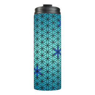 Bouteilles Isothermes Flower Of Life - timbre sans couture motif - cyan