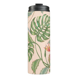 Bouteilles Isothermes Fond de motif tropical vintage Floral