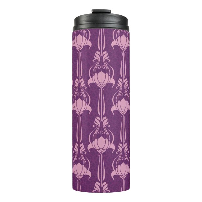 Bouteilles Isothermes Fond d'écran floral violet rose (Devant)