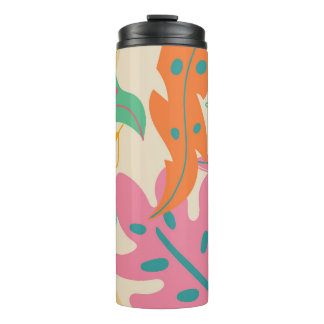 Bouteilles Isothermes Fond tropical avec plantes de jungle. Feuille de p
