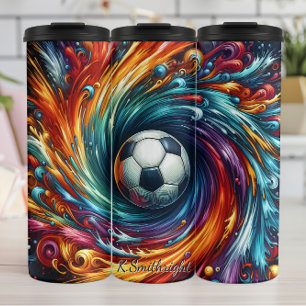 Bouteilles Isothermes Football Soccer Abstrait Swirl Couleur Explosion