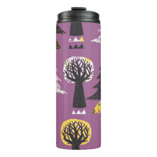 Bouteilles Isothermes Forêt Colorée Avec Carrelage D'Oiseau