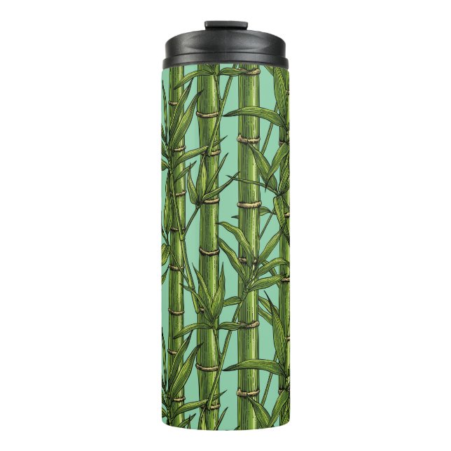 Bouteilles Isothermes Forêt de bambou sur bleu clair (Devant)