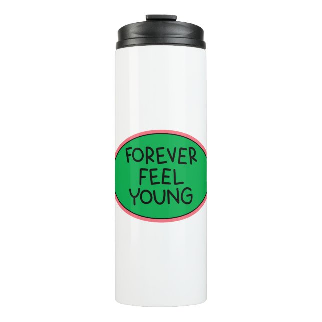Bouteilles Isothermes Forever feel young sticker overlay design element. (Devant)
