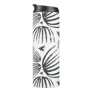 Bouteilles Isothermes Formes Abstraites Motif Sans Couture en Noir et Bl