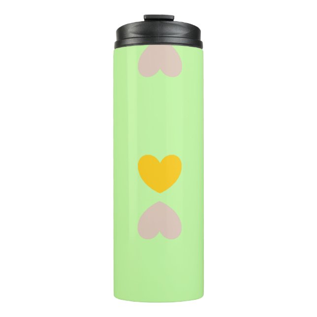 Bouteilles Isothermes Formes de coeur sur vert clair (Devant)