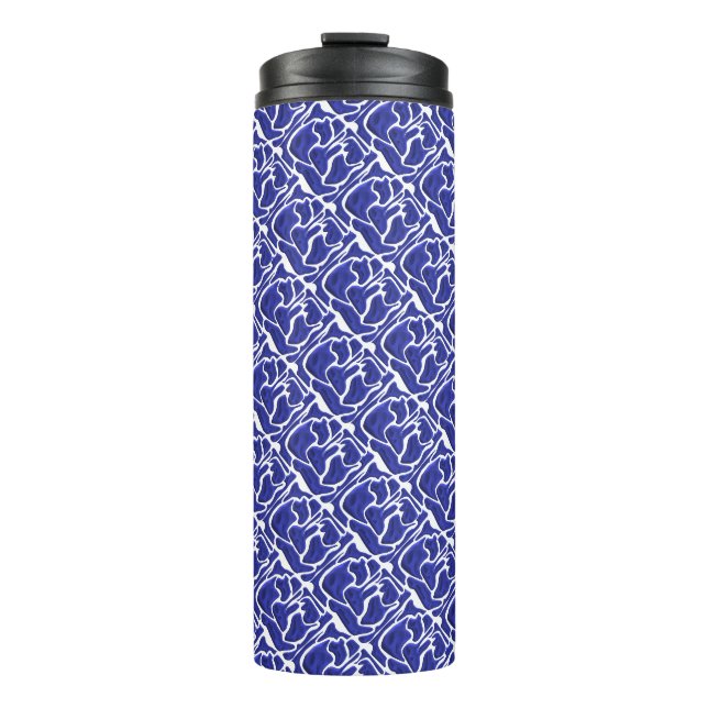 Bouteilles Isothermes Formes fluides bleues abstraites – Art moderne 3D (Devant)