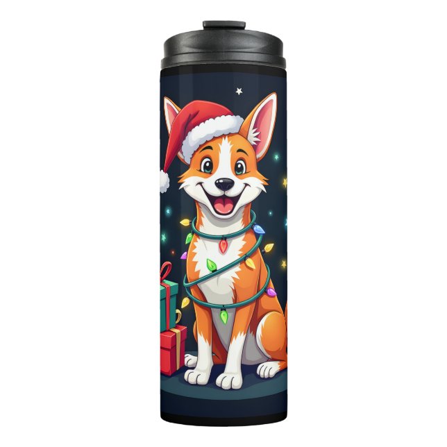 Bouteilles Isothermes Fox Terrier Éclairage de Noël Père Noël Fox Terrie (Devant)