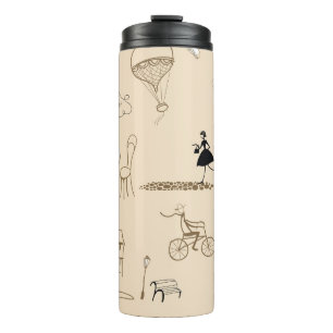 Bouteilles Isothermes Français rose : Design Motif chic.