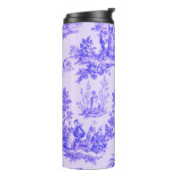 Française toile de jouy bleu et blanc élégant