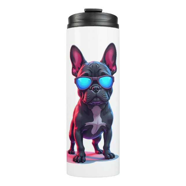 Bouteilles Isothermes French Bulldog SciFi avec lunettes de soleil Cool (Devant)