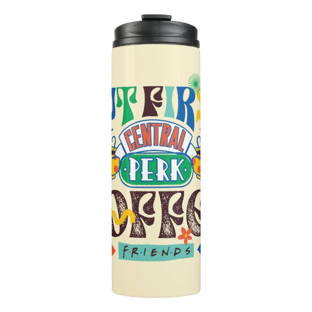 Bouteilles Isothermes FRIENDS™ | Mais d'abord Café Graphique Vibrant (Devant)