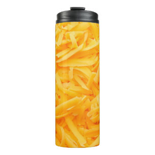 Bouteilles Isothermes fromage cheddar râpé vue du haut