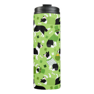 Bouteilles Isothermes Frontale de la Saint Patrick Collie Motif