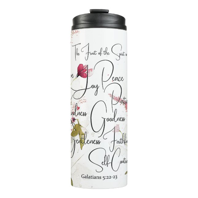 Bouteilles Isothermes Fruit de l'Esprit floral rose (Devant)