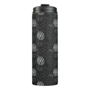 Bouteilles Isothermes Fruit sans couture motif noir et blanc Tropical