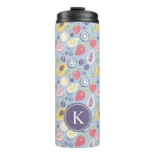 Bouteilles Isothermes Fruits colorés Monogramme Motif de printemps