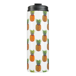 Bouteilles Isothermes Fruits d'ananas sur fond blanc