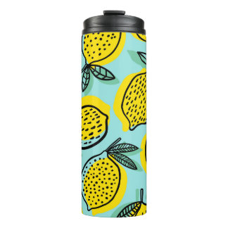 Bouteilles Isothermes Fruits de citron : motif vintage été.