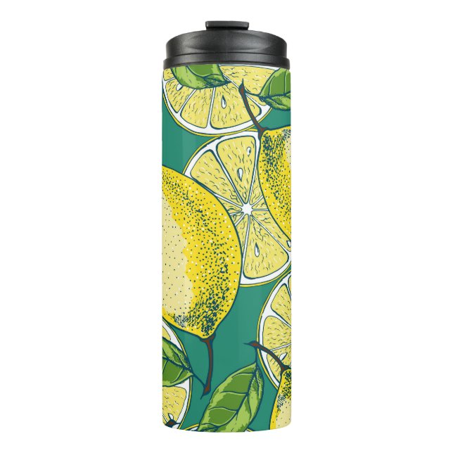 Bouteilles Isothermes Fruits de citron Vintage Illustration transparente (Devant)