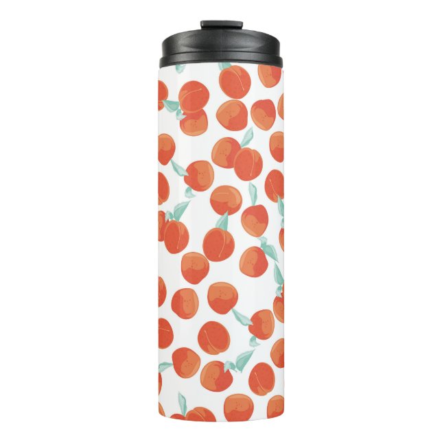 Bouteilles Isothermes Fruits de pêche, motif d'été. (Devant)