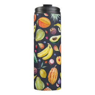 Bouteilles Isothermes Fruits tropicaux : Aquarelle Motif Multifruit.